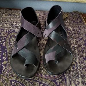 CYDWOQ Ocelot - Size 35 Plum Leather Sandals